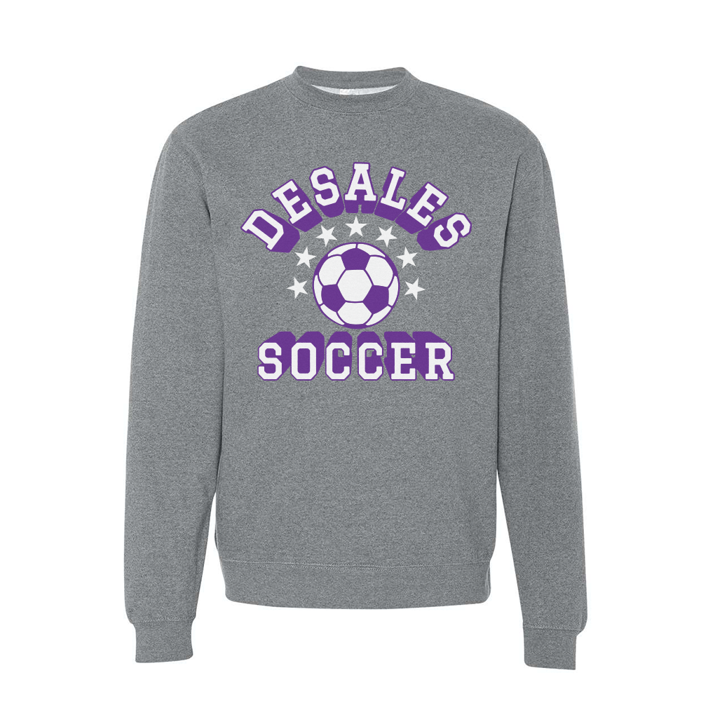 DeSales Soccer "Throwback" Crewneck - Grey