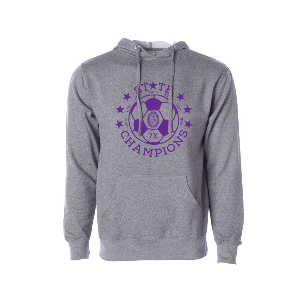 DeSales Soccer 7X State Champions Hoodie - Grey