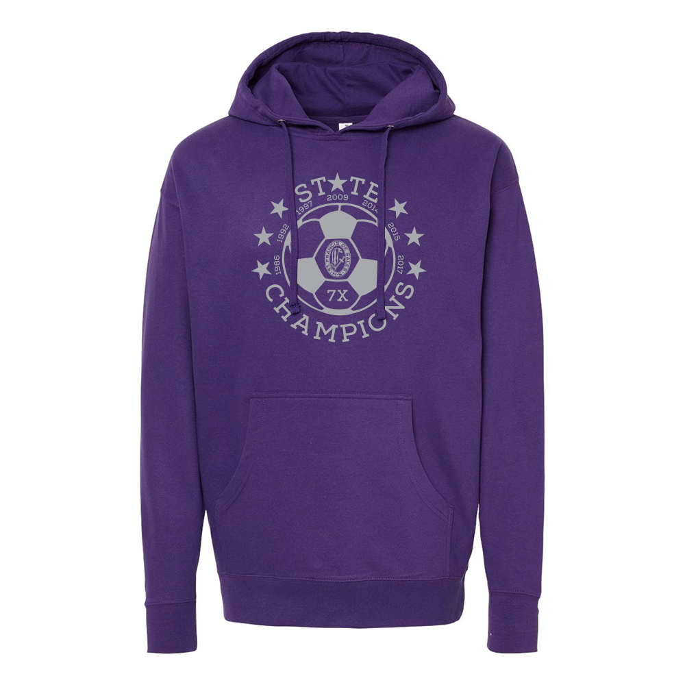 DeSales Soccer 7X State Champions Hoodie - Purple