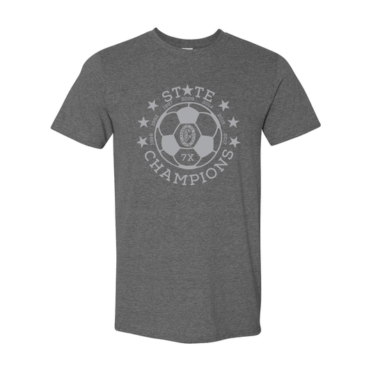 DeSales Soccer 7X State Champions Tee - Charcoal Grey