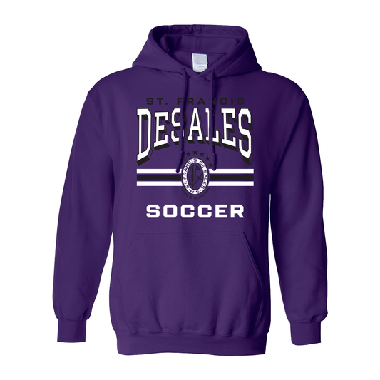 DeSales Soccer 3 Stripes Hoodie - Purple