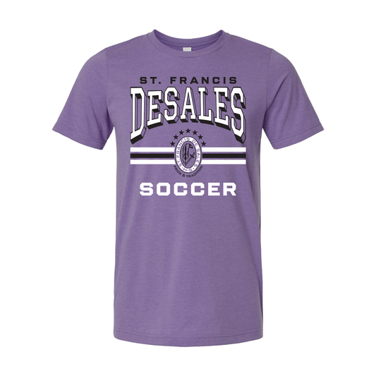 DeSales Soccer 3 Stripes Tee - Purple