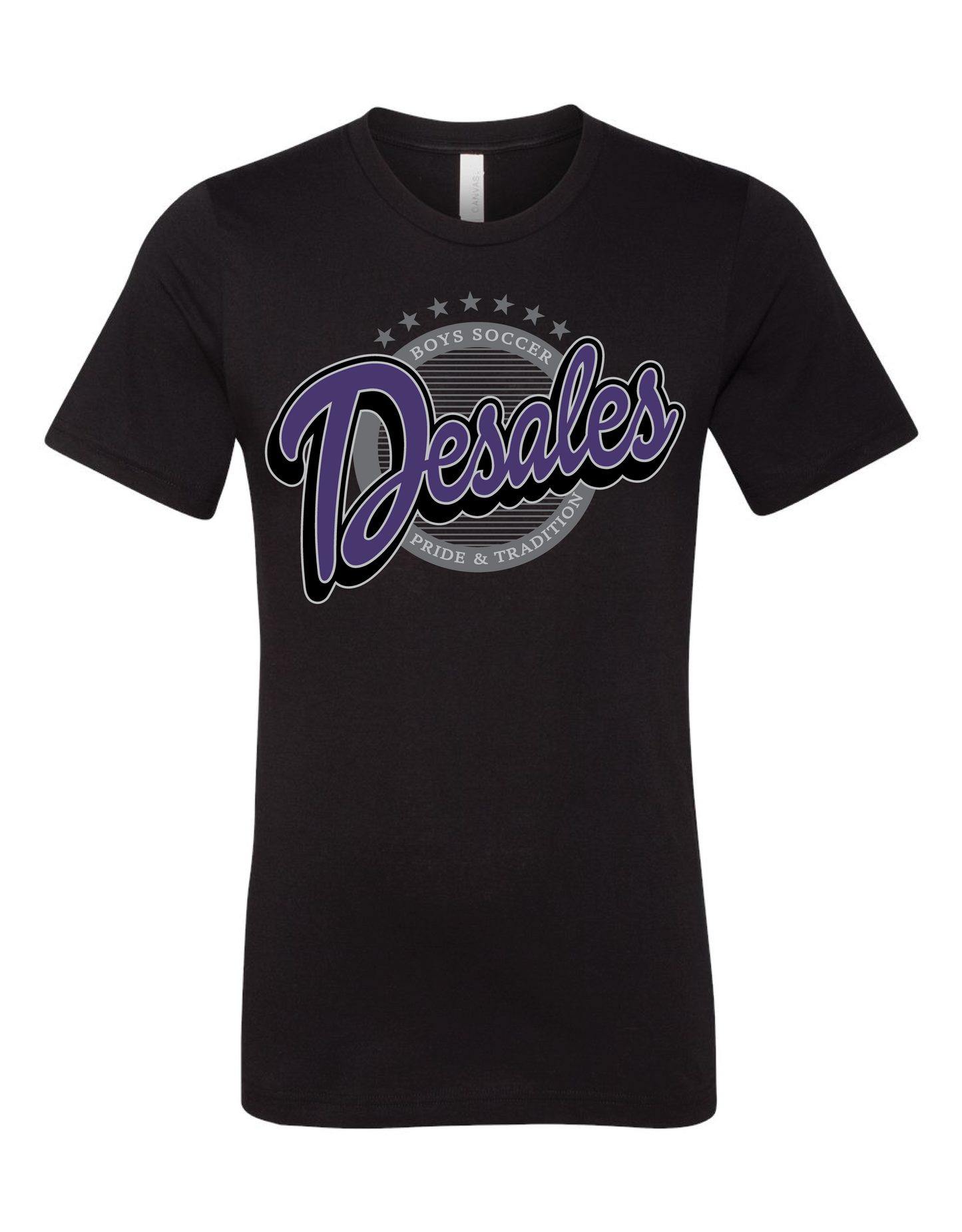 DeSales Soccer Cursive Tee - Black