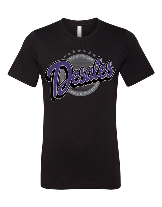 DeSales Soccer Cursive Tee - Black